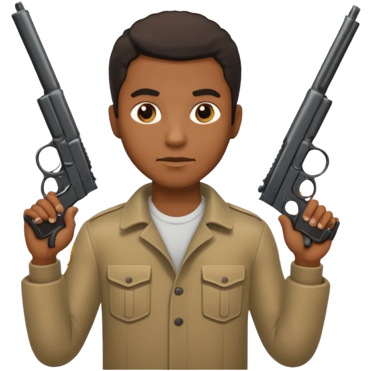 black guy with a gun emoji