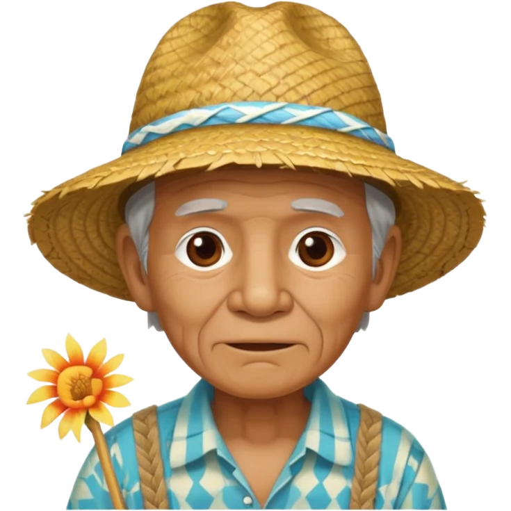 hawaiian old man with hat emoji