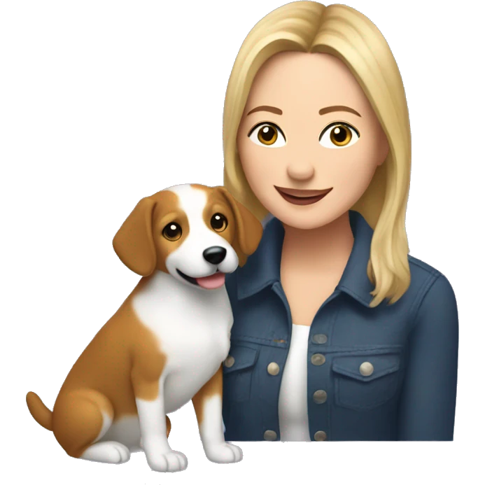 Mindy Childers petting a dog emoji