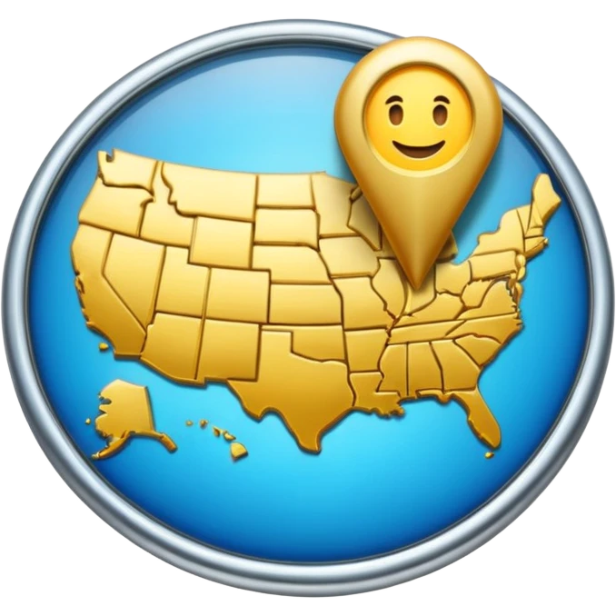 map pin with VIP letters, exclusive look, premium location, apple style emoji emoji