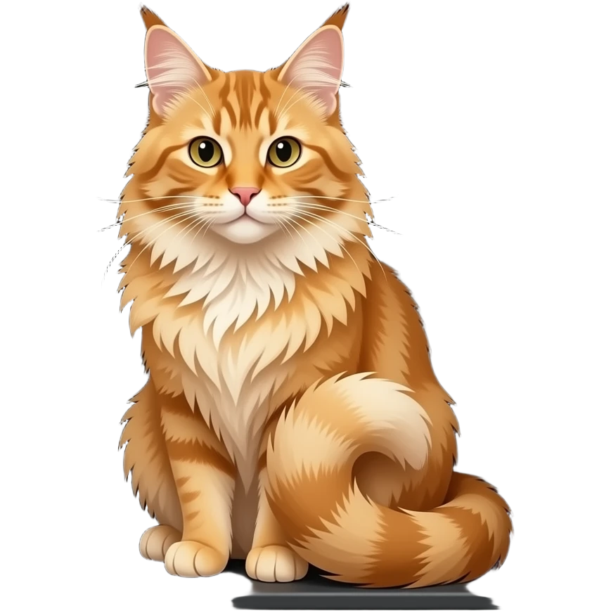 orange maine cat sitting elegantly in a black box emoji