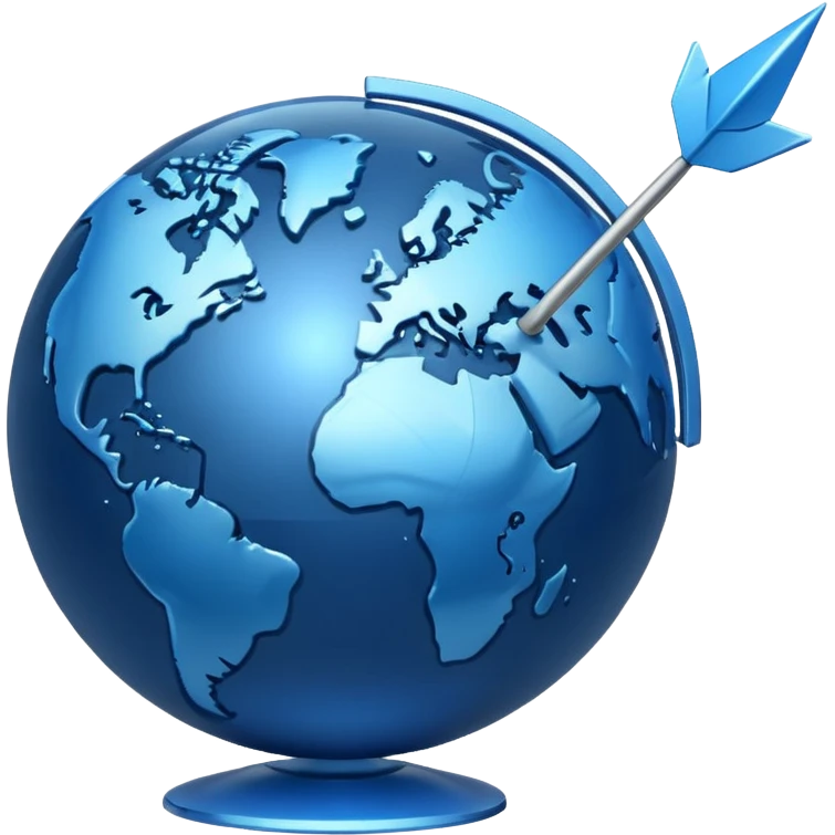 globe with arrow, global transport emoji