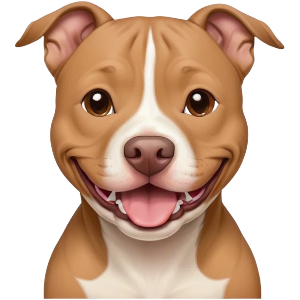 light brown american pitbull terrier, smiling, without white spot emoji