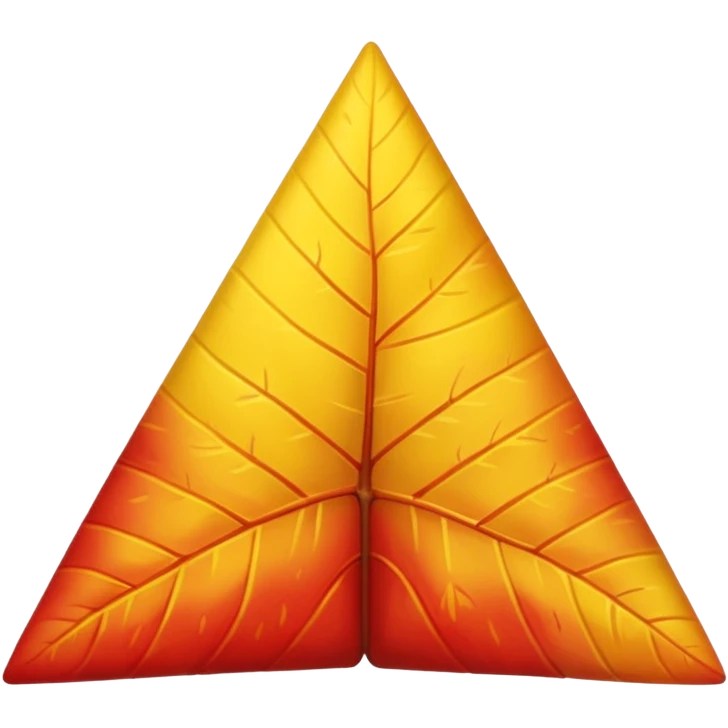 yellow and red triangle leaf  emoji