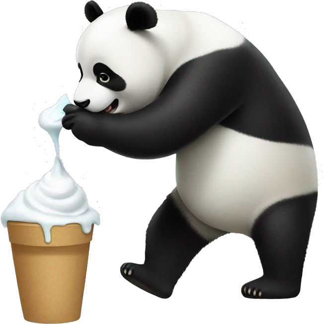 Panda eating ice creamer  emoji