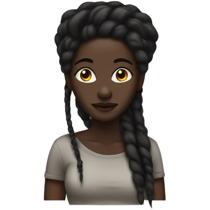 Darkskin dread head woman emoji
