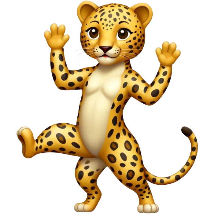 Leopard doing twirling  emoji