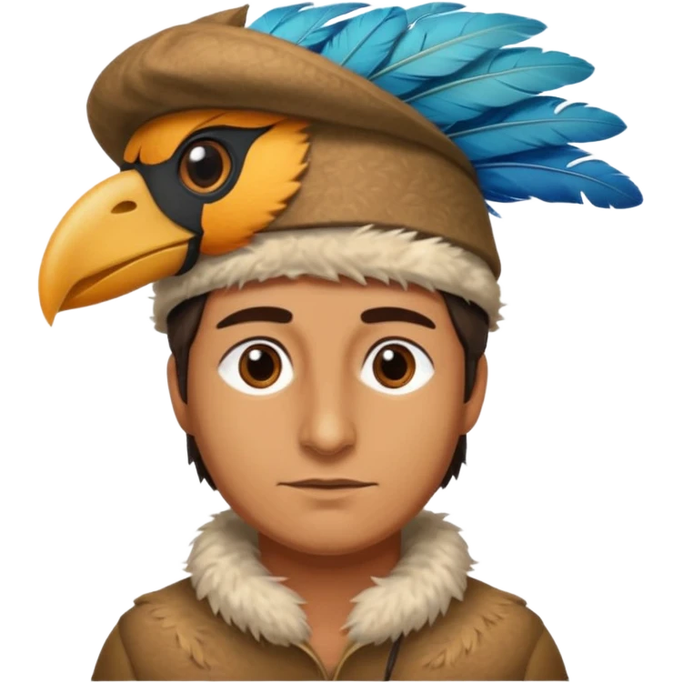 man with a bird hat emoji