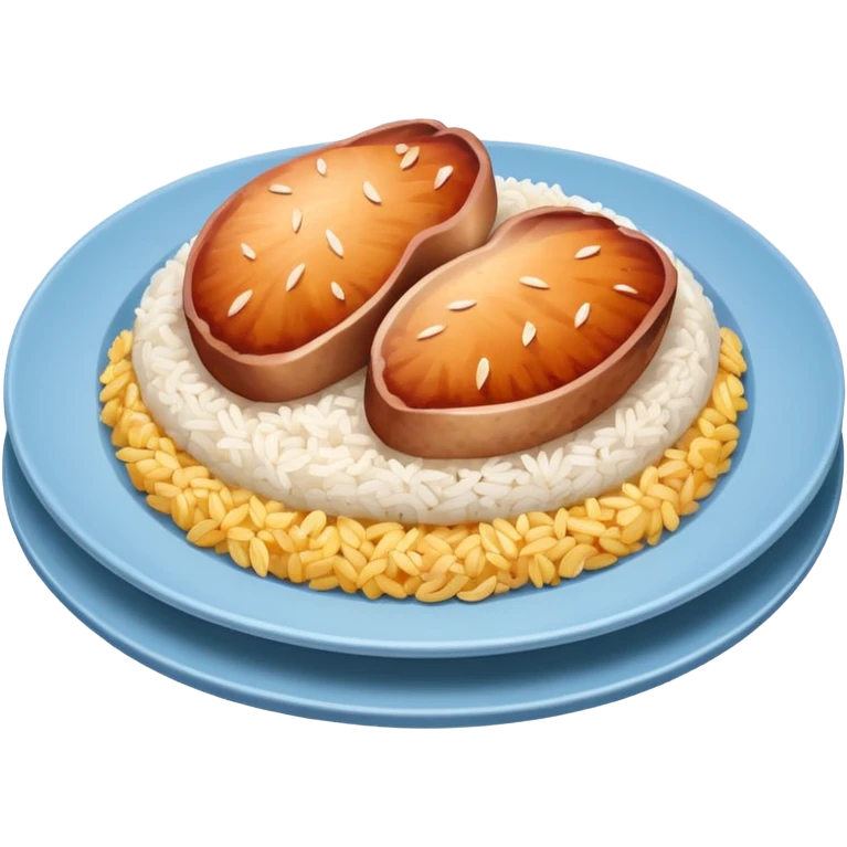 Breast and rice in a plate emoji