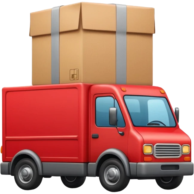 delivery truck carrying a package emoji