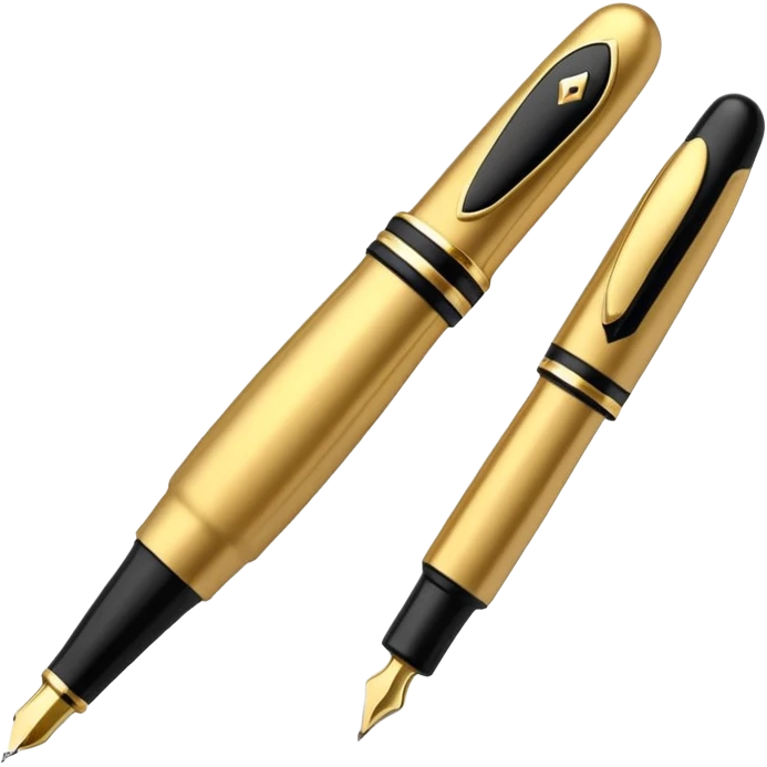 3D academic premium golden black Fountain Pe emoji
