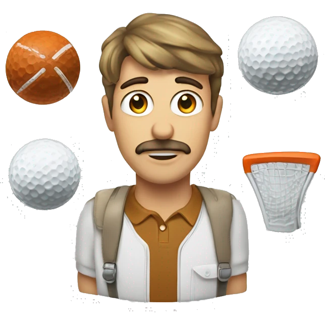Homme avec une calvitie et les golfes creusés emoji