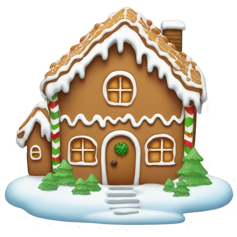 Snowy gingerbread house  emoji