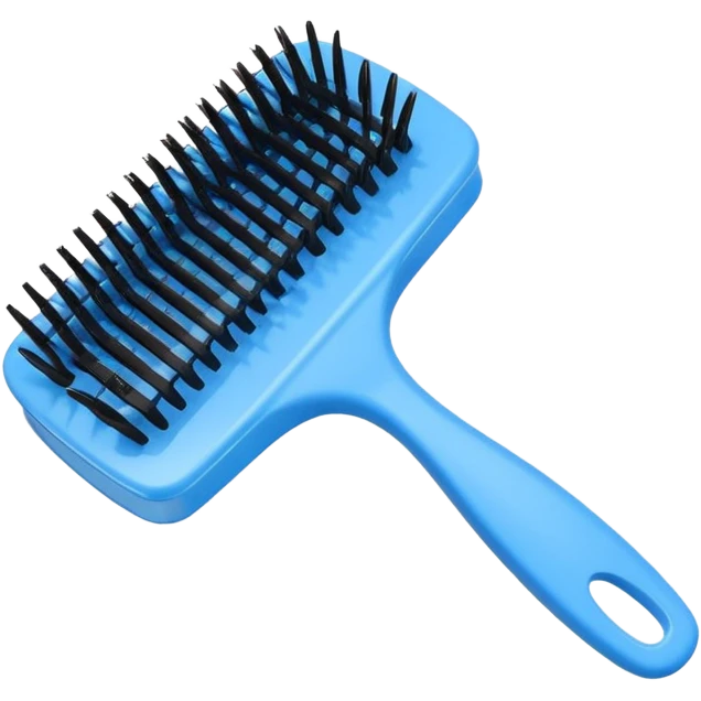 blue Rectangle hairbrush with bristles emoji