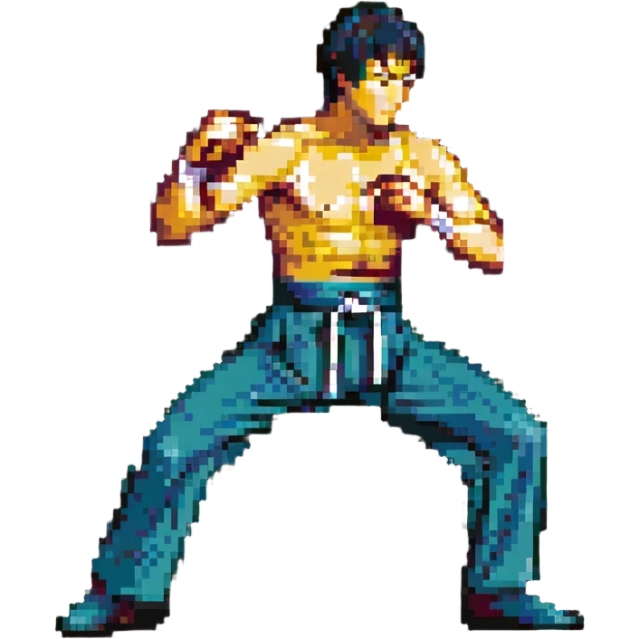 Bruce Lee in motion Jeet Kune Do technique emoji
