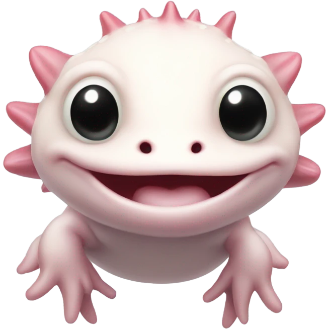 Axolotl blowing a kiss emoji