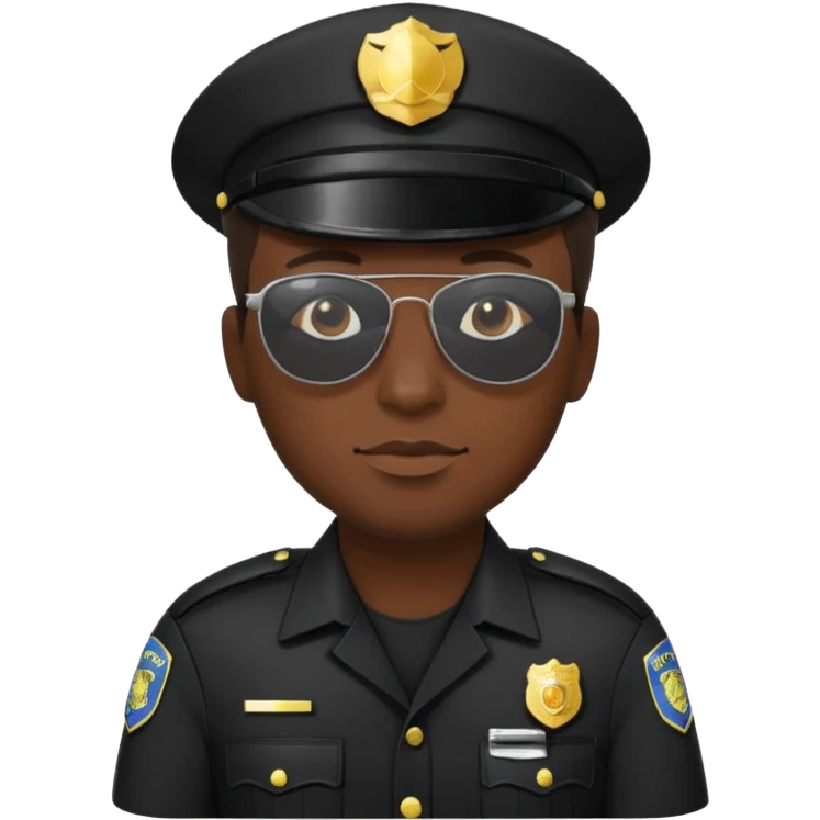 police wear black uniform and sunglasses emoji