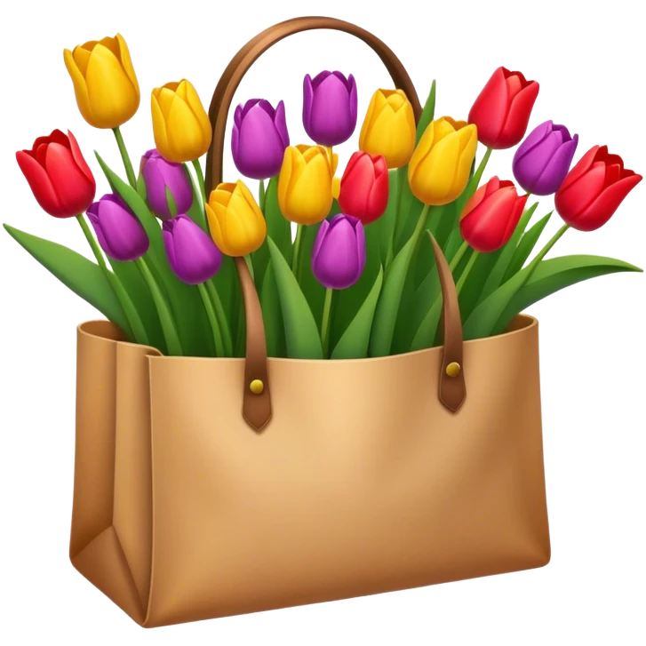 Tulips in a craft bag emoji