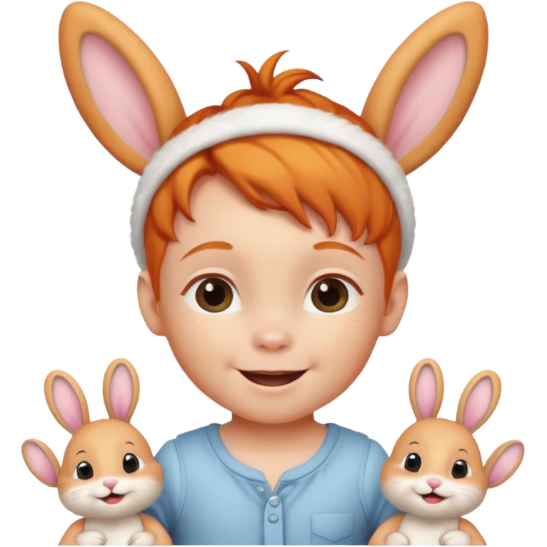 bunny ear wearing ginger small baby emoji