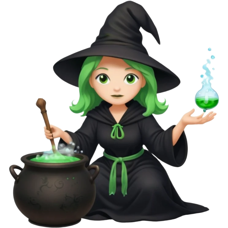 green witch cooking potion emoji