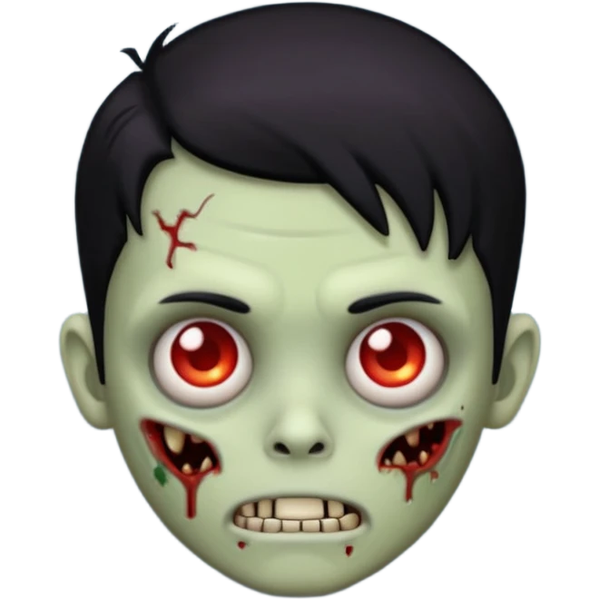 cartoon zombie boy emoji with black background emoji