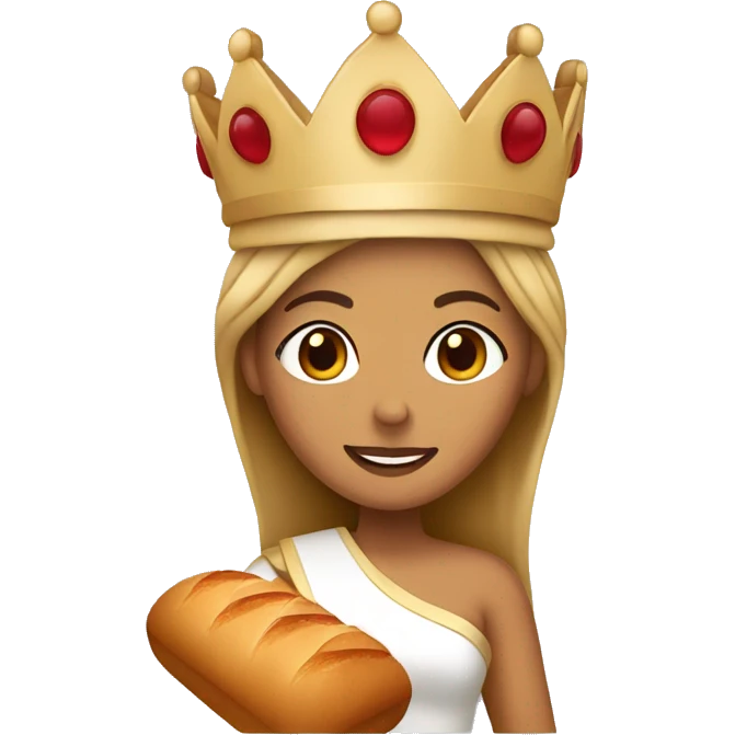 Queen with a loaf of bread emoji