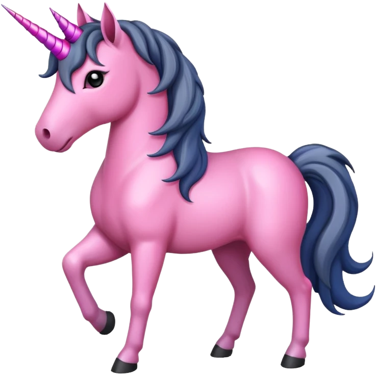 Mean black and pink unicorn  emoji
