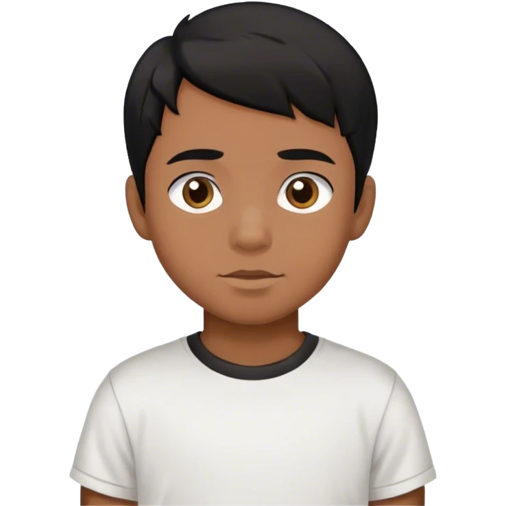 boy, black hair, wearing a school T-shirt emoji