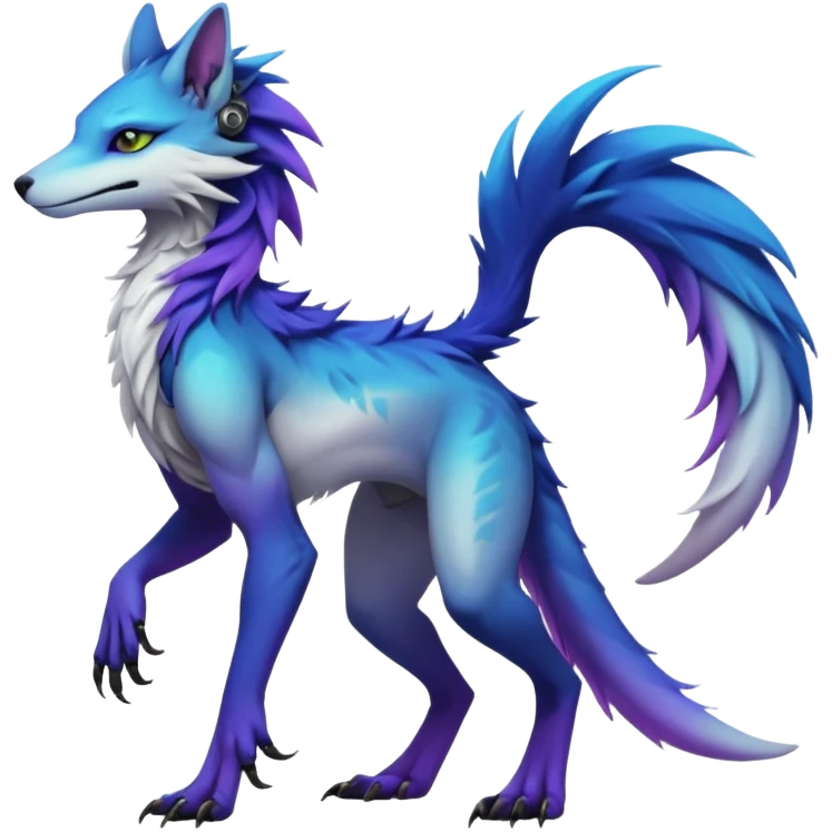 badass elegant wild beautiful natural badass futuristic epic exotic anthro modern furry cyborg-sergal-vernid-creature, full body, gradient pretty hair, with a long tufted tail, aesthetic, art by LiLaiRa, art by art by Falvie emoji