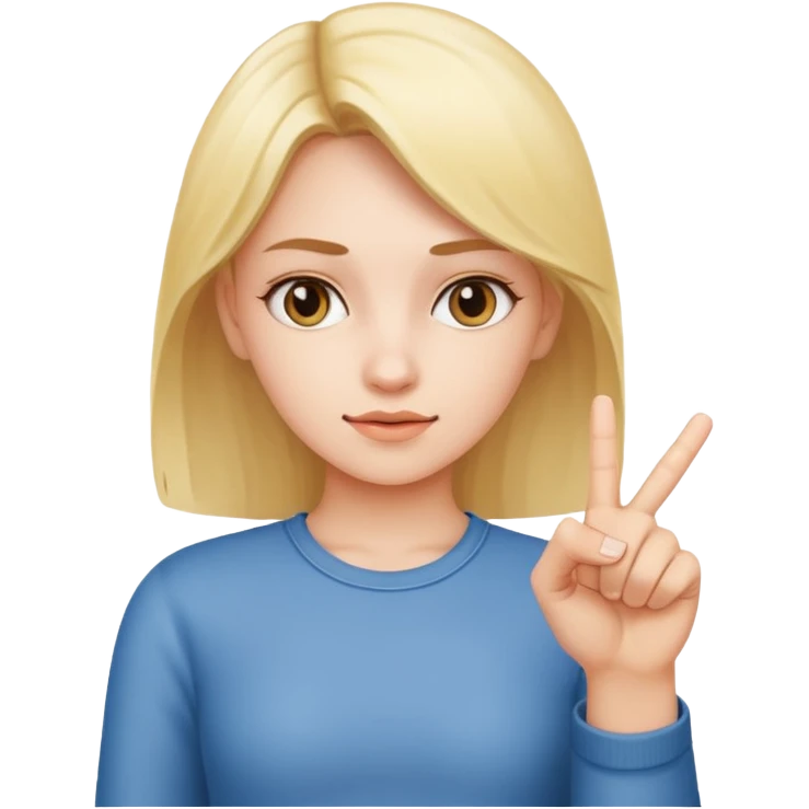 Girl pointing the middle finger emoji