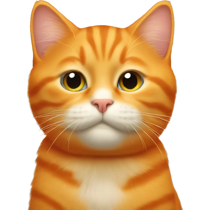 Big orange cat kiss small tricolour kitty emoji