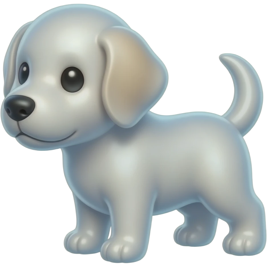 soft pastel translucent effect matte glass puppy emoji