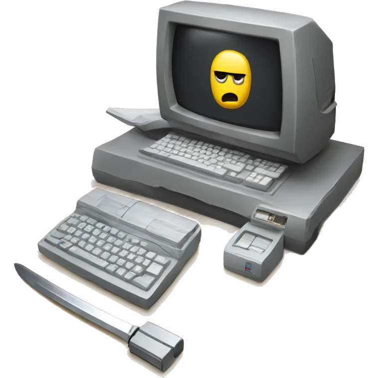 katana and old computer emoji
