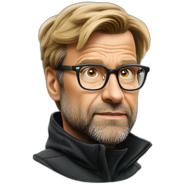 Klopp is nervous in a black hudie emoji