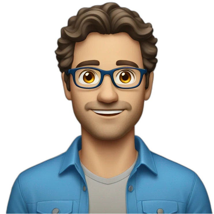 Handsome-Caucasian-Dad-dark-brown-wavy-hair-blue-eyes-glasses emoji