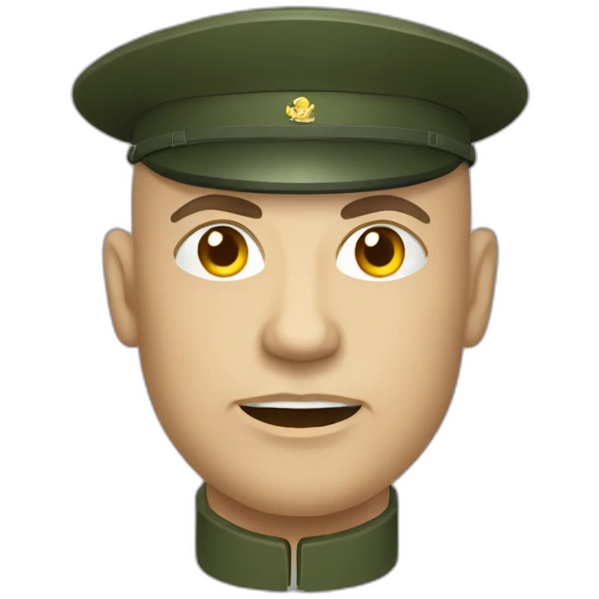 bald aggressive Russian military emoji