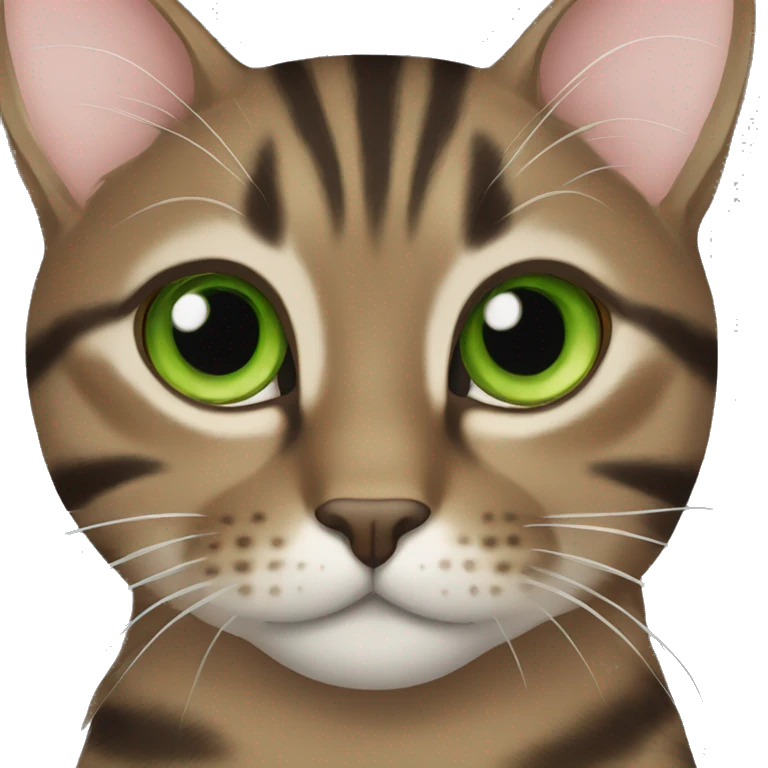 brown tabby with green eyes  emoji