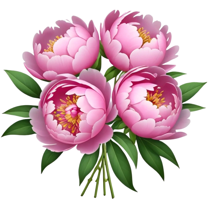elegant bouquet of pink peonies emoji