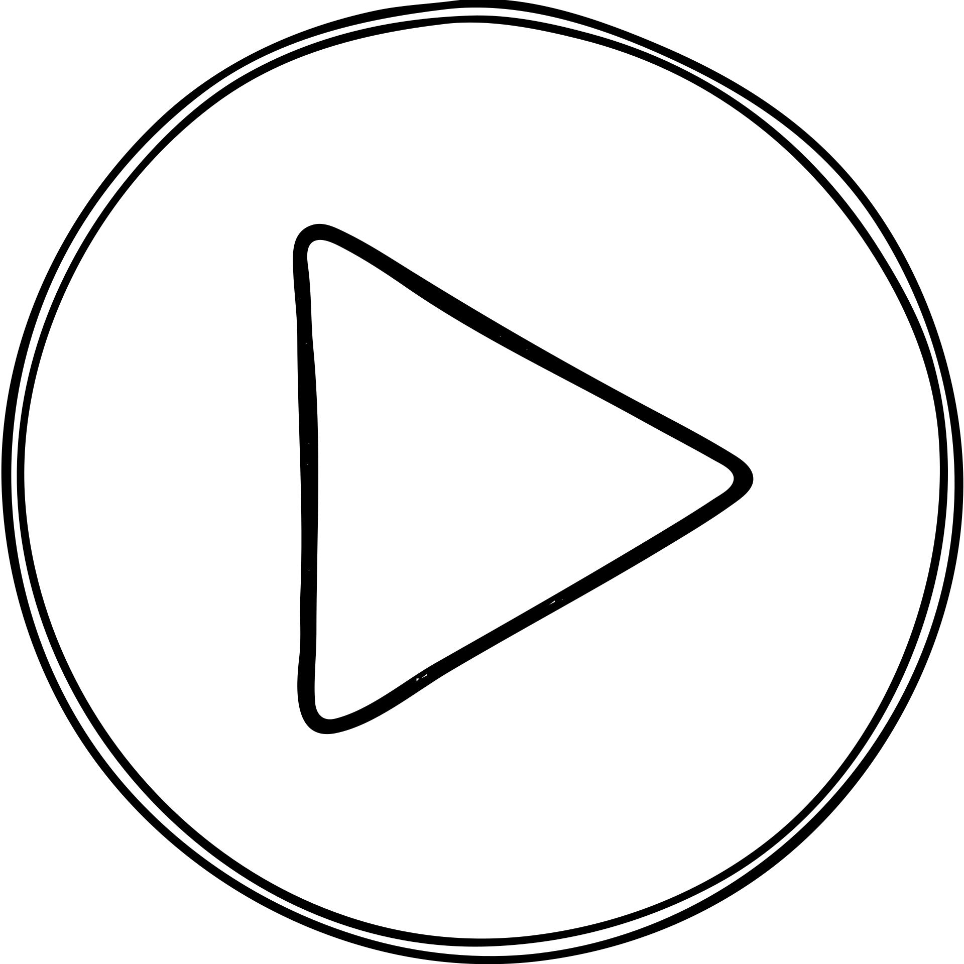 hand drawn outlined play button icon emoji