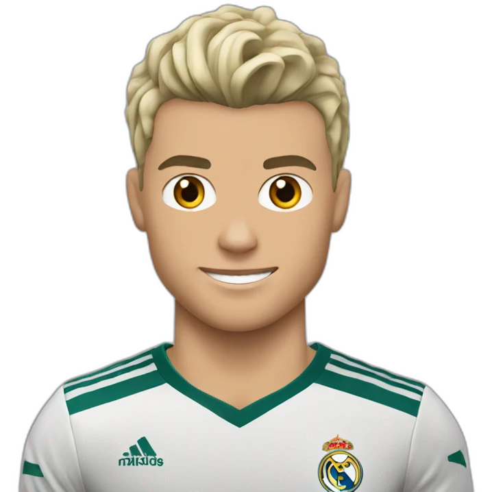 Cristiano Ronaldo in Realh Madrid mèche blonde emoji