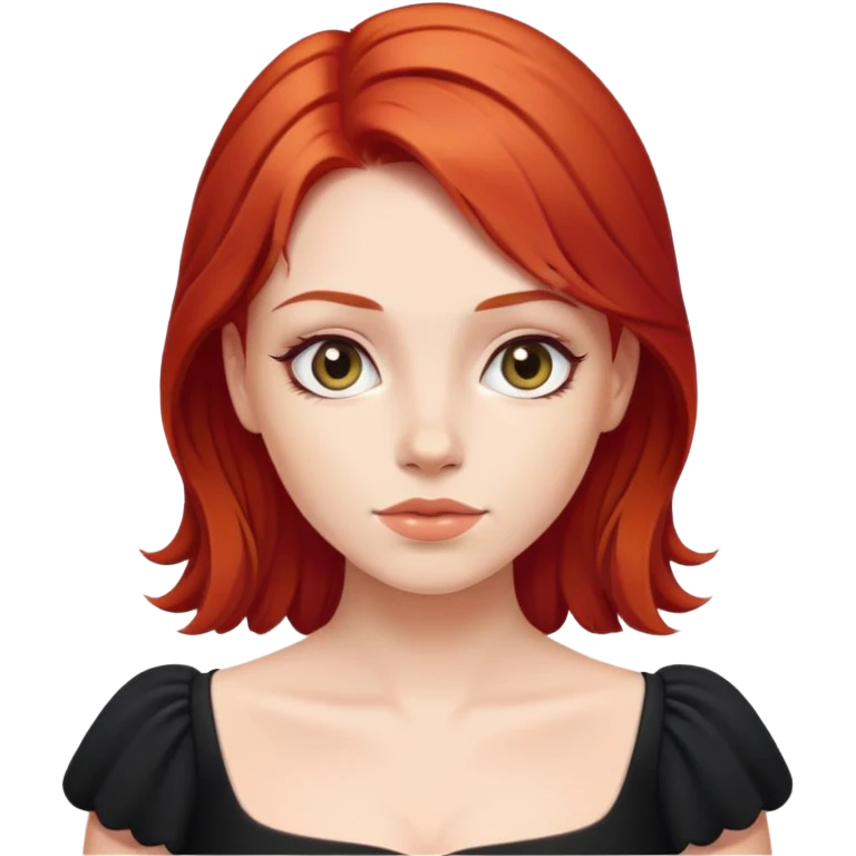 girl with red hair in black dress  emoji
