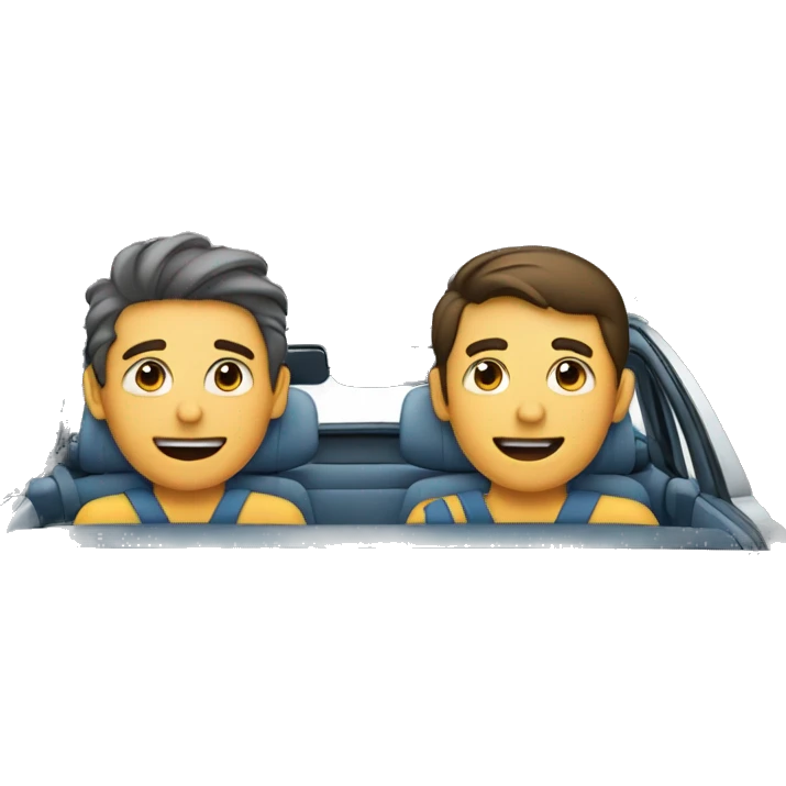 2 person in a car where one person is a man and other one is a kid emoji