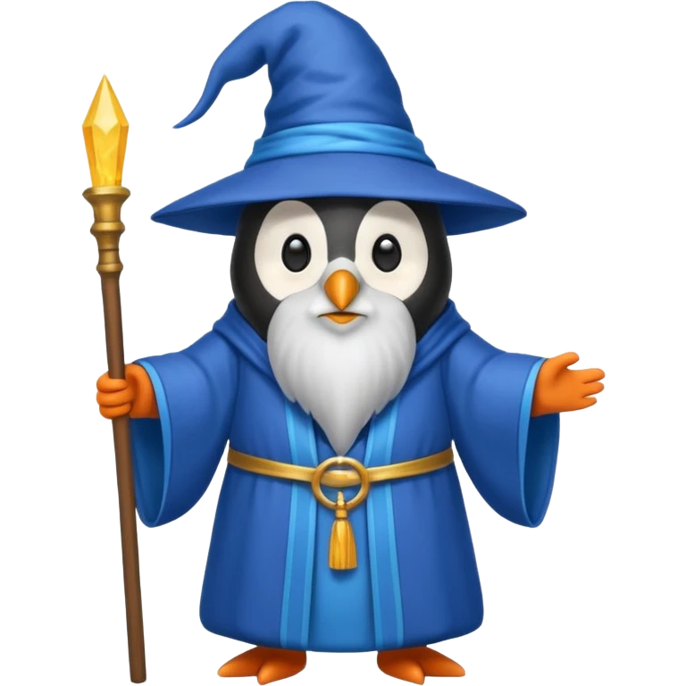 A penguin wizard emoji