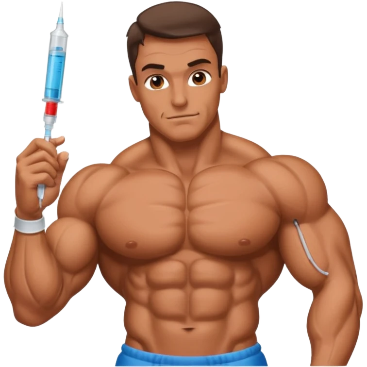 Bodybuilder With a syringe emoji