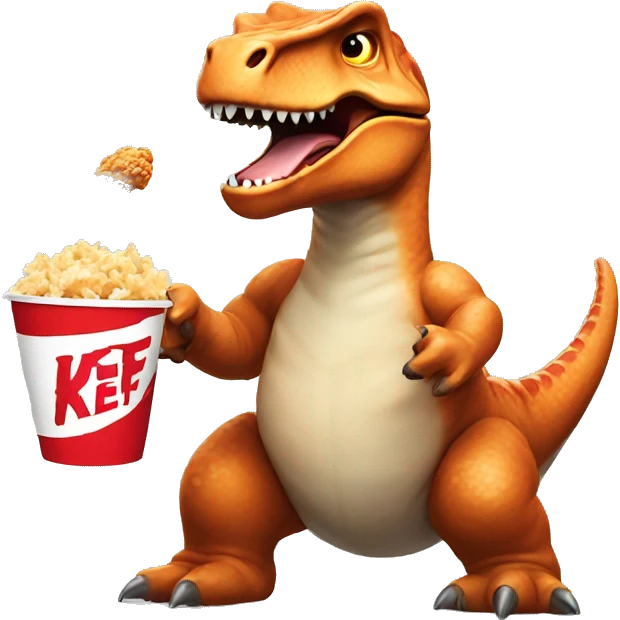 Dino eating kfc emoji