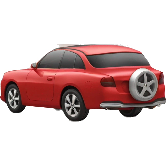Red car read on the beach emoji