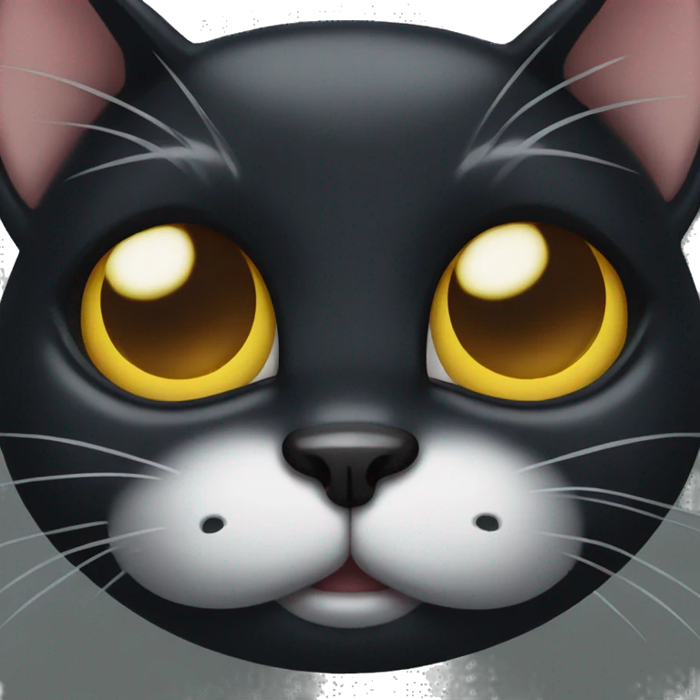 Black cat with a tear emoji