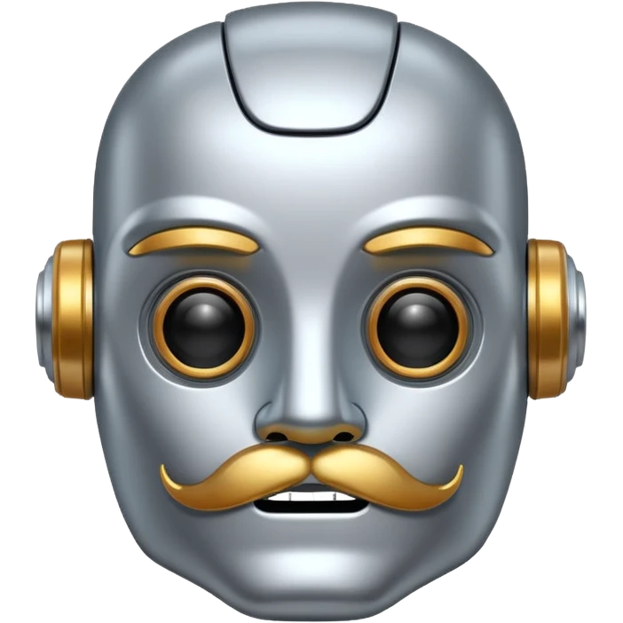 robot with mustache emoji