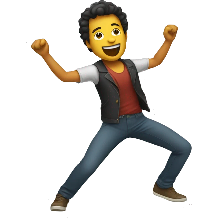 man dancing and singing emoji