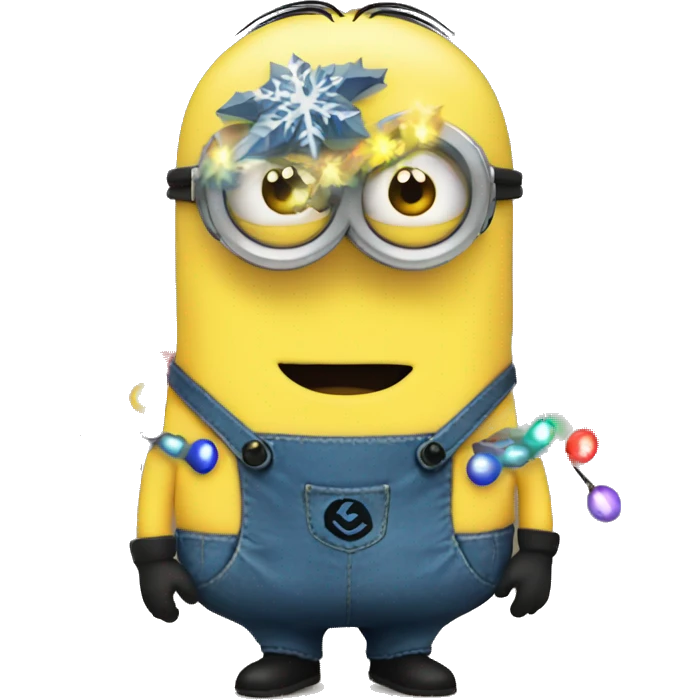 Minion with Christmas lights  emoji